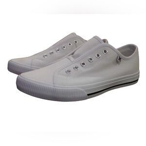 Women's CHLOE Slip-On No Laces Classic White Sneakers Shoes 7